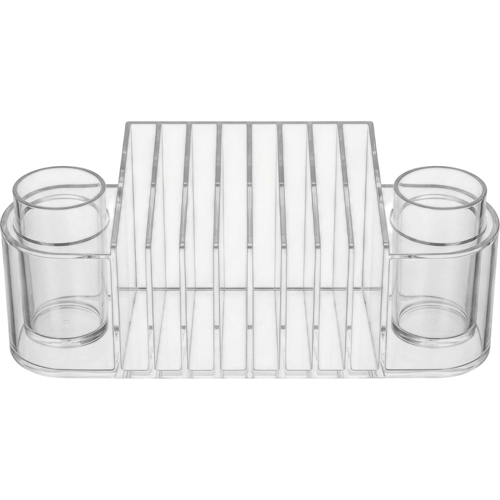 Wofka Eight Slot Acrylic Palette Organizer with Two Removable Cups Clear - Product view
