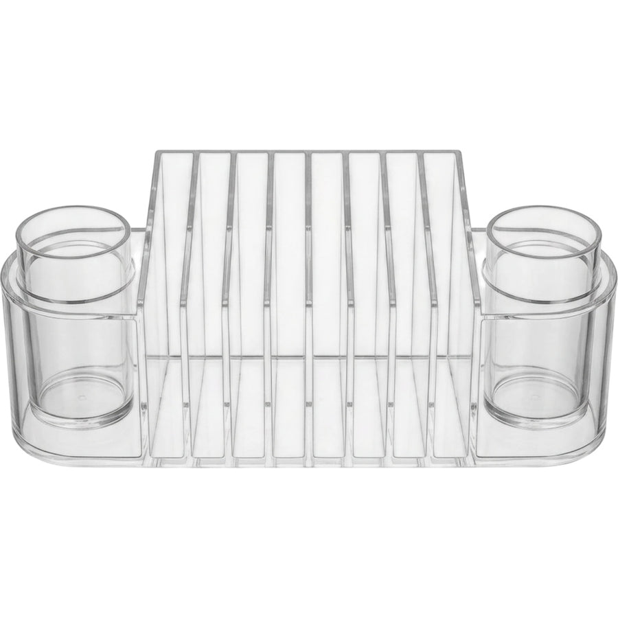 Wofka Eight Slot Acrylic Palette Organizer with Two Removable Cups Clear