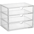 Wofka Three Drawer Modular Acrylic Cosmetic Storage Tower Clear - Product view