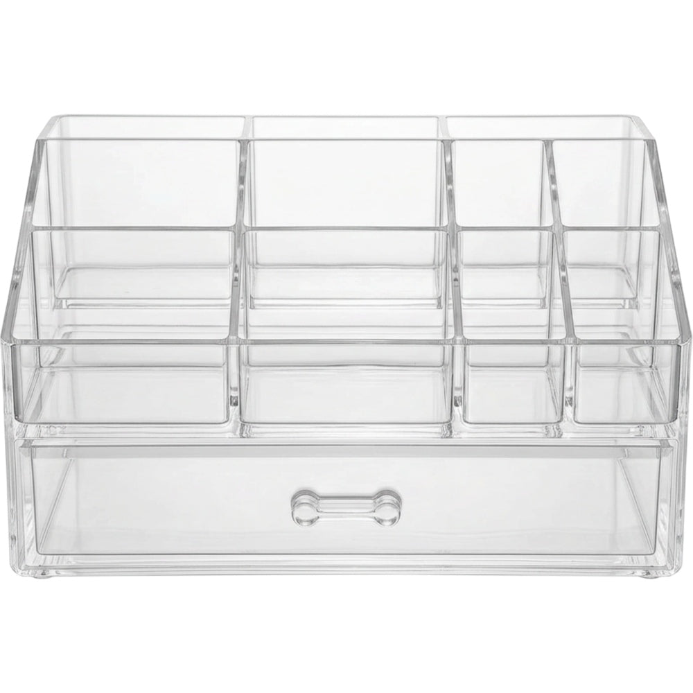 Wofka Tiered Nine Compartment Acrylic Cosmetic Organizer with Drawer Clear - Product view