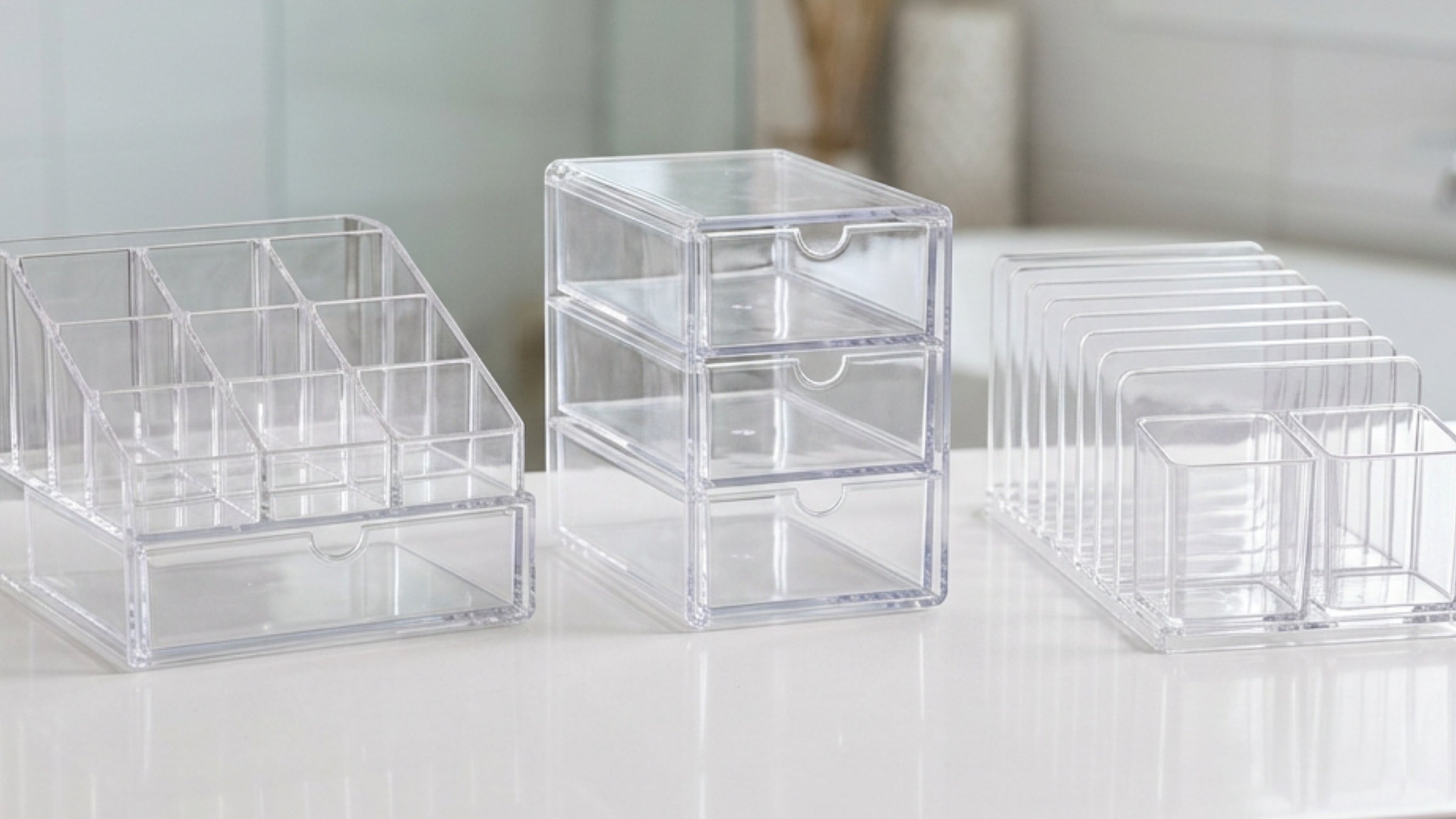 Wofka Clear Acrylic Desktop Cosmetic Organizers